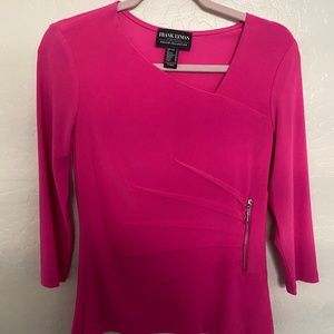 Frank Lyman Pink Blouse with a zipper detail.